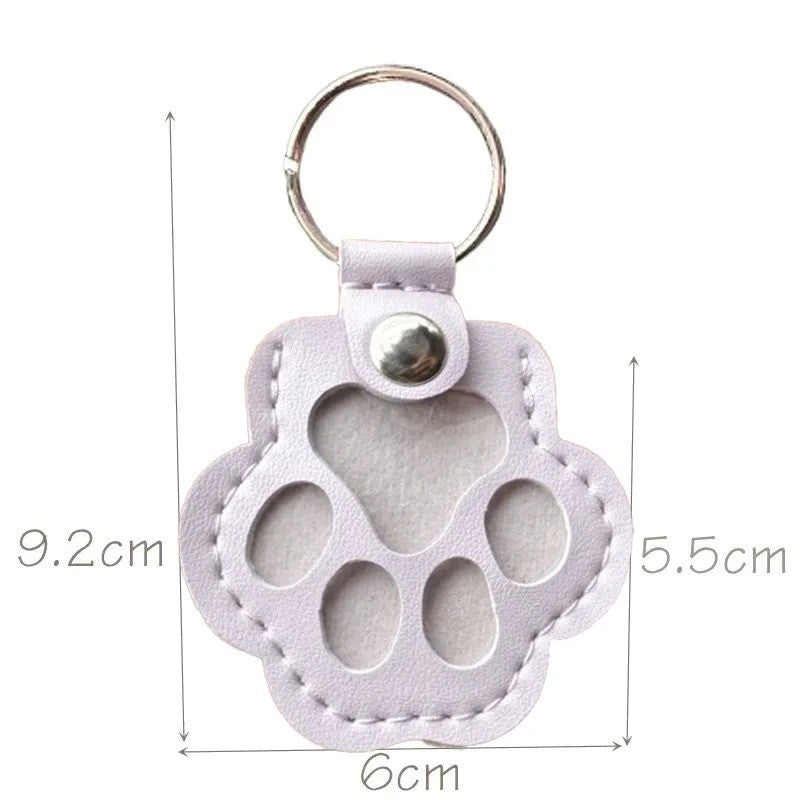 Leather Pet Memorial Keychain, Pet Hair Keepsake, Pet Fur Holder Keychain Bag