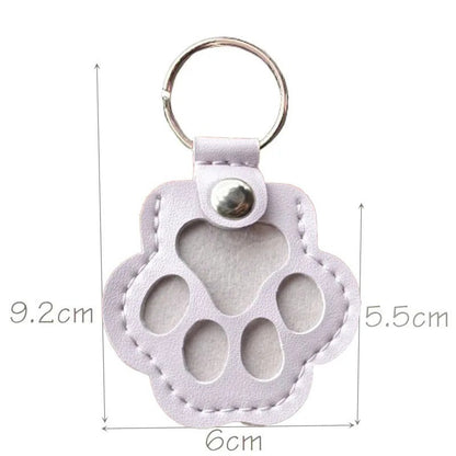 Leather Pet Memorial Keychain, Pet Hair Keepsake, Pet Fur Holder Keychain Bag