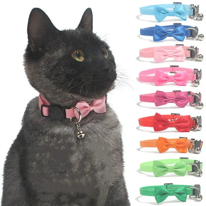 Cat Collars New Pet Bow Bell Collars Cute Cat Collars Pet Supplies Multicolor Adjustable Pet Dressing Tool Pet Accessories
