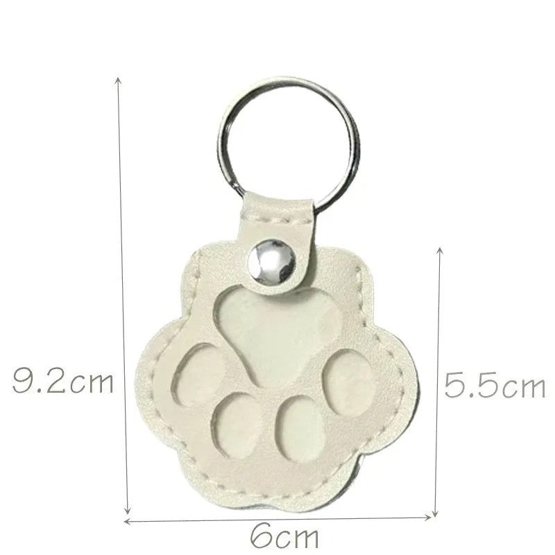 Leather Pet Memorial Keychain, Pet Hair Keepsake, Pet Fur Holder Keychain Bag