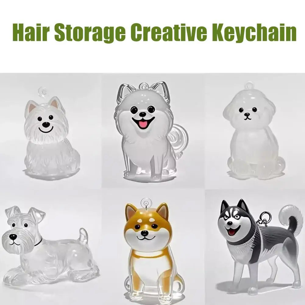 Pet Dog Fur Memorial Keepsake Keychain Pendant Dog Fur Container Pet Hair Storage Keychain Pet Lovers Pet Souvenirs