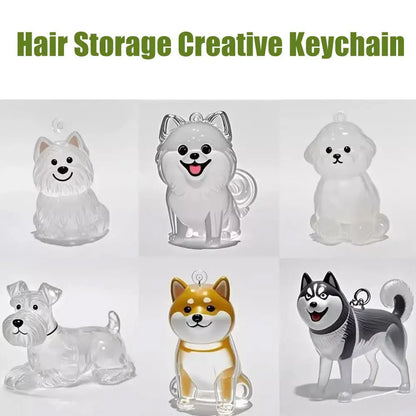 Pet Dog Fur Memorial Keepsake Keychain Pendant Dog Fur Container Pet Hair Storage Keychain Pet Lovers Pet Souvenirs