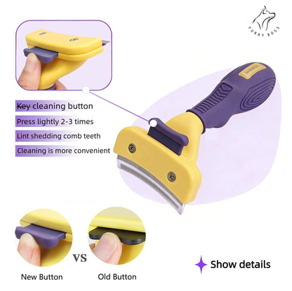 Pet Brush, Pet Grooming Tool, Deshedding Comb, Teddy and Golden Retriever Hair Removal Brush, Pet Cleaning Supplies