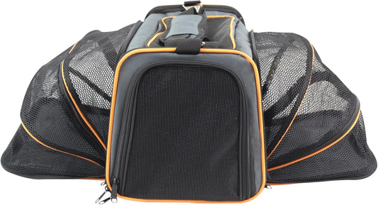 Expandable Soft Pet Carrier (3 Year Warranty, Airline Approved), Multiple Sizes Colors Available (20" L X 12" W X 11" H, Gray)