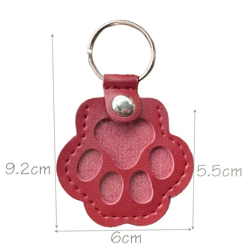 Leather Pet Memorial Keychain, Pet Hair Keepsake, Pet Fur Holder Keychain Bag