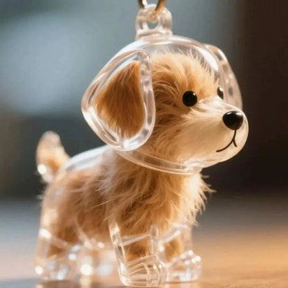 Pet Dog Fur Memorial Keepsake Keychain Pendant Dog Fur Container Pet Hair Storage Keychain Pet Lovers Pet Souvenirs
