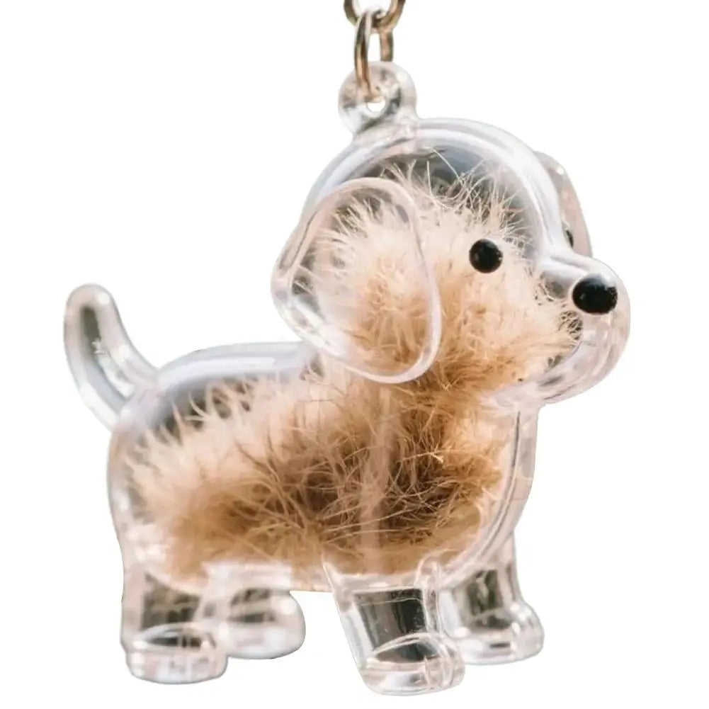 Pet Dog Fur Memorial Keepsake Keychain Pendant Dog Fur Container Pet Hair Storage Keychain Pet Lovers Pet Souvenirs