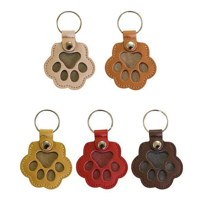 Leather Pet Memorial Keychain, Pet Hair Keepsake, Pet Fur Holder Keychain Bag
