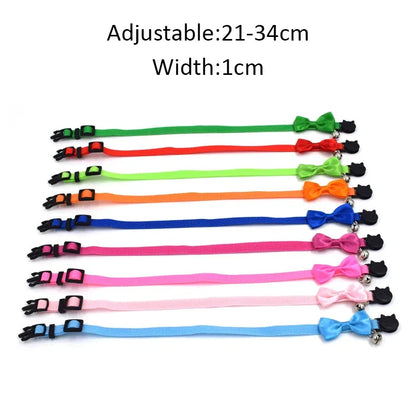 Cat Collars New Pet Bow Bell Collars Cute Cat Collars Pet Supplies Multicolor Adjustable Pet Dressing Tool Pet Accessories