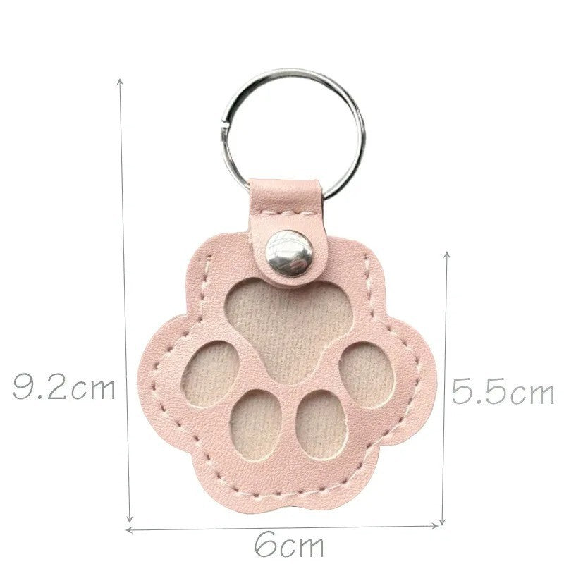 Leather Pet Memorial Keychain, Pet Hair Keepsake, Pet Fur Holder Keychain Bag