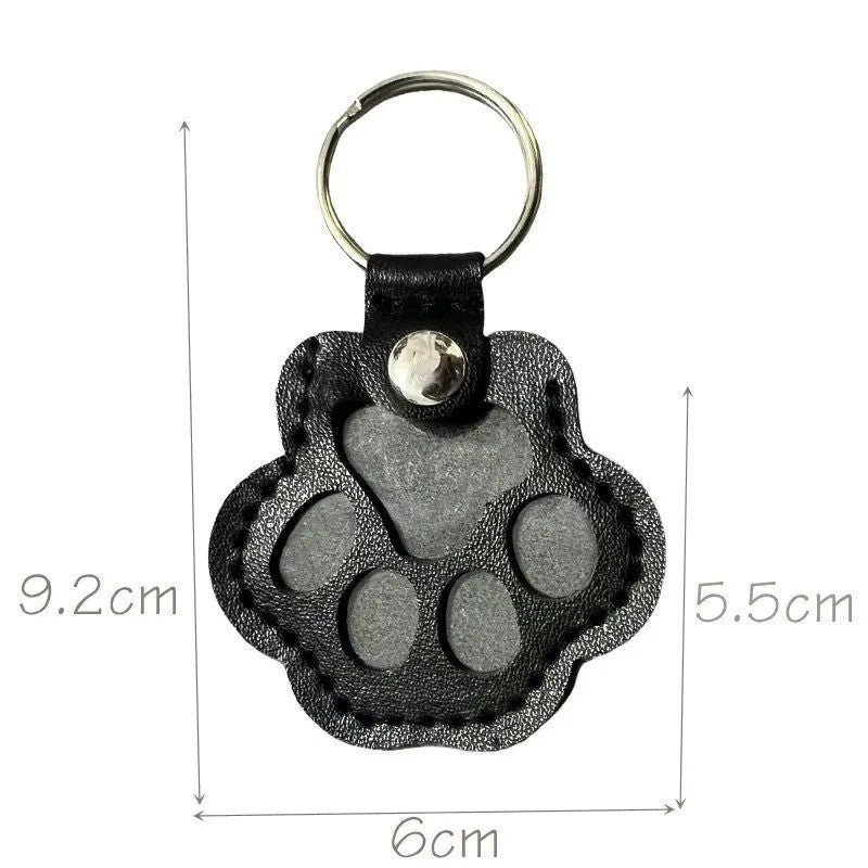 Leather Pet Memorial Keychain, Pet Hair Keepsake, Pet Fur Holder Keychain Bag