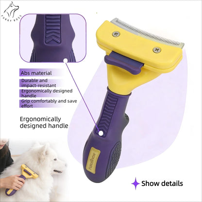 Pet Brush, Pet Grooming Tool, Deshedding Comb, Teddy and Golden Retriever Hair Removal Brush, Pet Cleaning Supplies