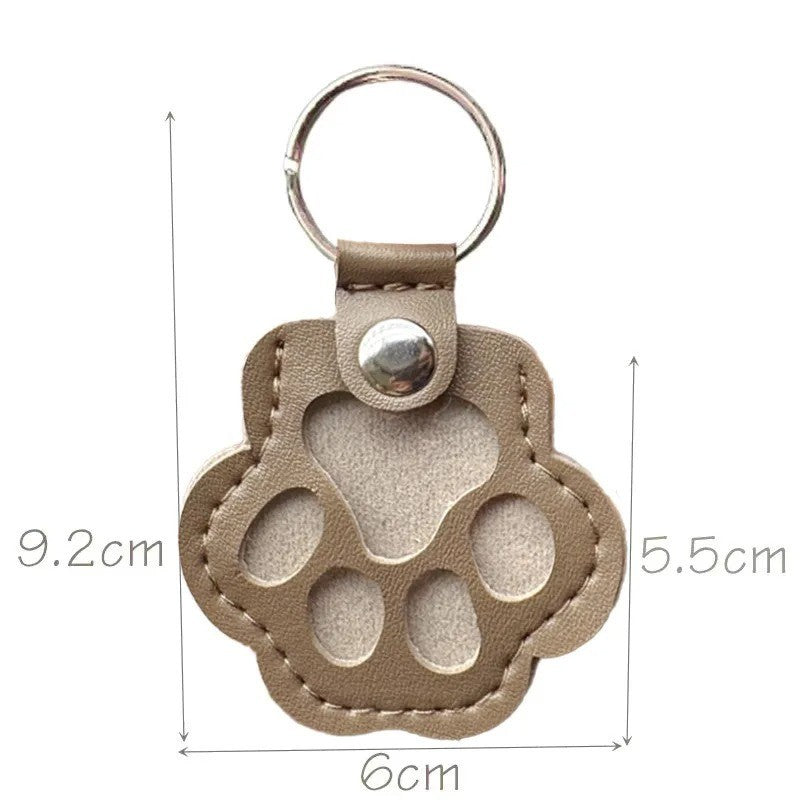 Leather Pet Memorial Keychain, Pet Hair Keepsake, Pet Fur Holder Keychain Bag