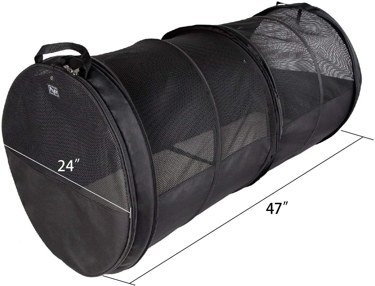 Pet Tube Soft Car Crate Large Kennel the Safe Dog and Cat Travel Mobile Home Pet Limo with Seat Belts and Storage Bag 47Lx24H SUV