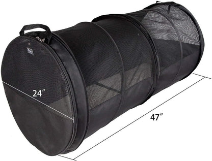 Pet Tube Soft Car Crate Large Kennel the Safe Dog and Cat Travel Mobile Home Pet Limo with Seat Belts and Storage Bag 47Lx24H SUV